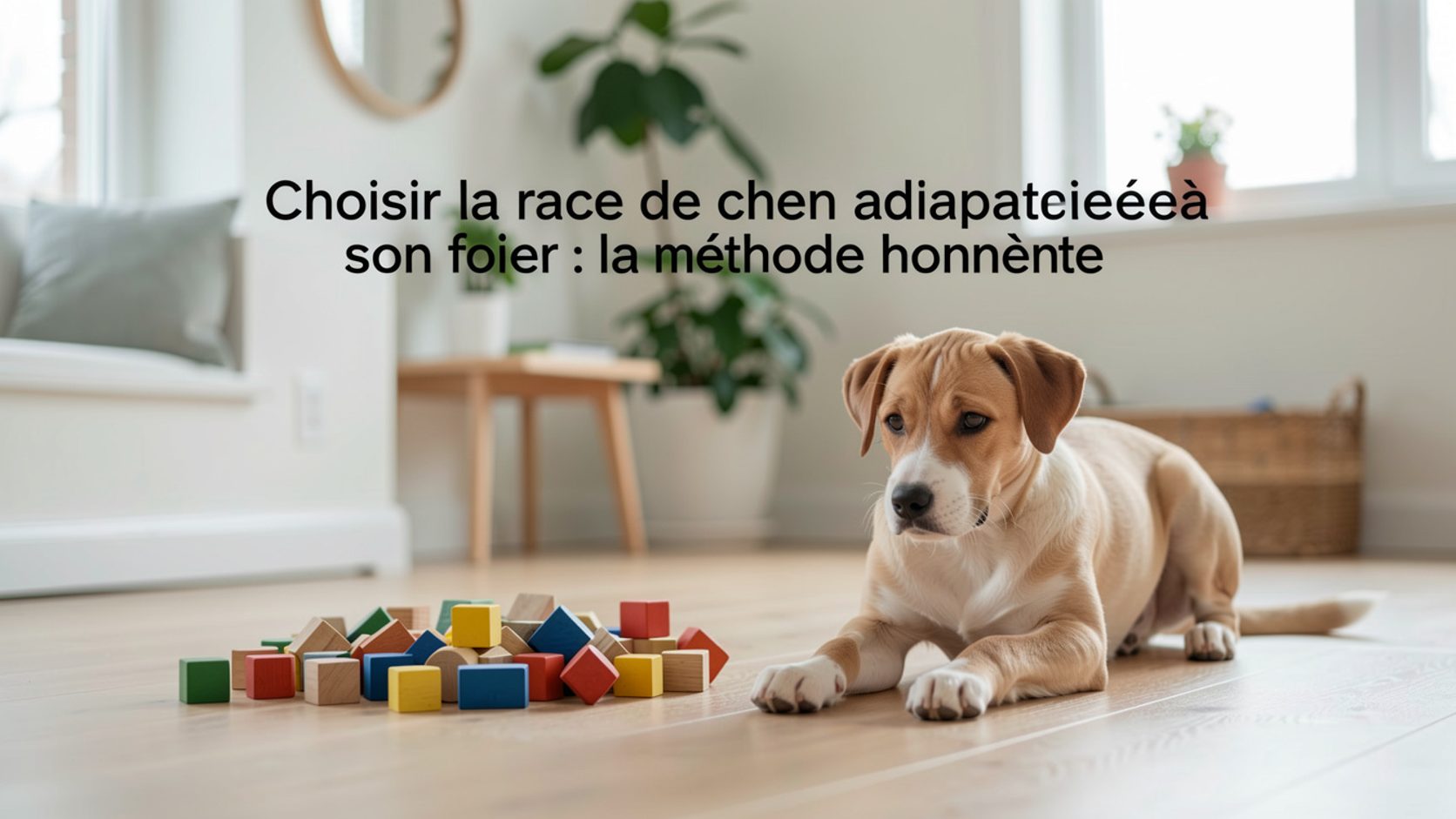 Une famille compare des fiches de races de chiens étalées sur la table du salon.