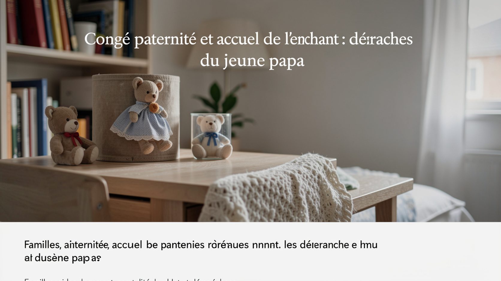 Un père remplit un formulaire à la table de la cuisine pendant que le bébé dort à côté.